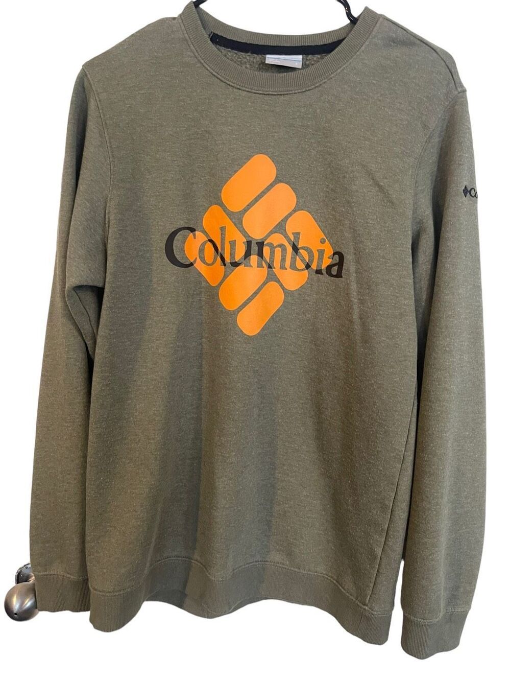 Columbia Mens Green Long Sleeve Pullover Crew Neck Sweatshirt Size Small